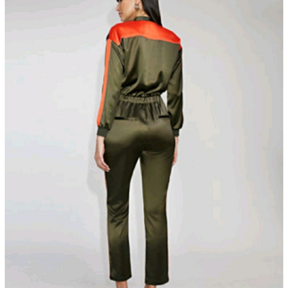 Gabrielle Union Piped Half Zip Jumpsuit - Picture 2 of 4